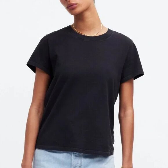 Madewell Premium Standard 01. The Shrunken Tee Black Size M NWT - Picture 1 of 8